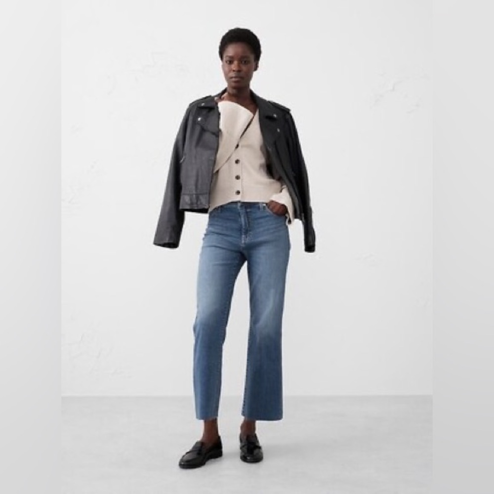 Banana Republic Blue Wide-Leg Crop Jeans